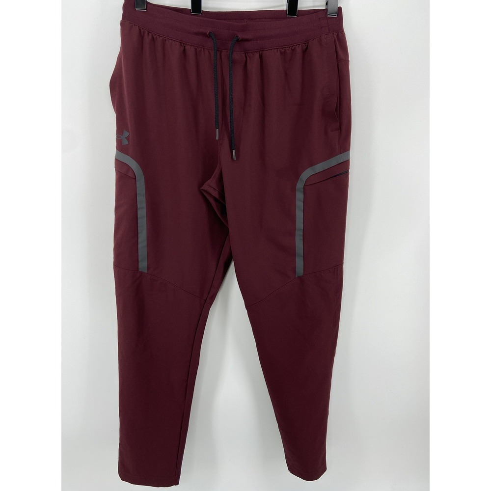 Under Armour Pants Mens XL Burgundy Unstoppable Elite Athletic Joggers Gym Train